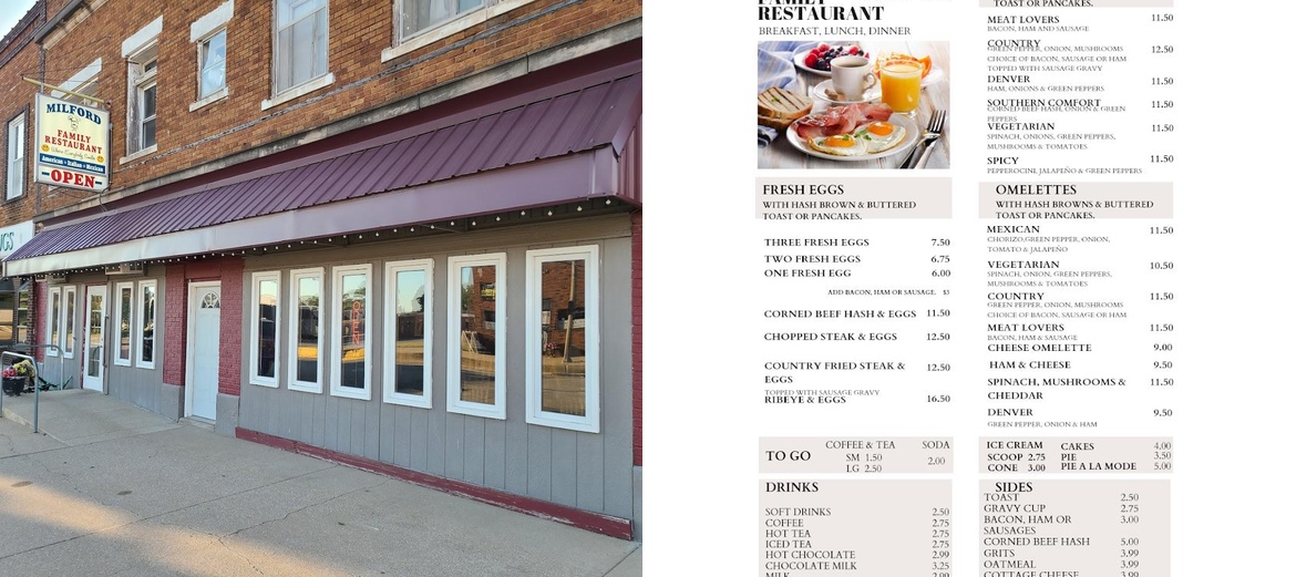 Milford Family Restaurant Menu